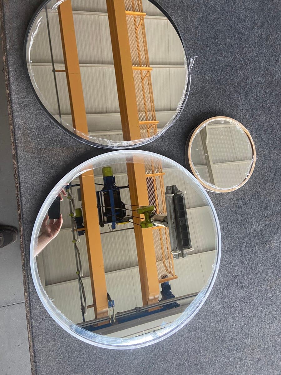 3'lü Metal Çerçeveli Yuvarlak Duvar Aynası Seti
